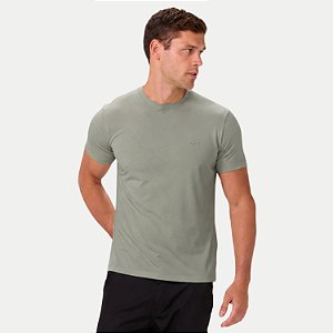 CAMISETA SALLO MANGA CURTA SLIM MISTA LISA VERDE MSCULINO ADULTO