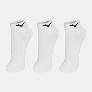 MEIA MIZUNO SOQUETE CANO CURTO KIT COM 3 MEIAS BRANCAS UNISEX ADULTO