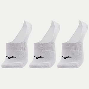 MEIA MIZUNO SAPATILHA KIT COM 3 MEIAS BRANCAS UNISEX ADULTO