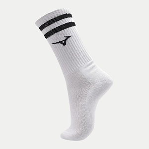 MEIA MIZUNO CANO MEDIO LISTRA BRANCO UNISEX ADULTO