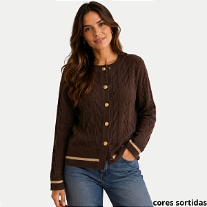 CASACO AT SP VIC.TI TRICÔ CARDIGAN FEMININO ADULTO (CORES SORTIDAS) 306933-P