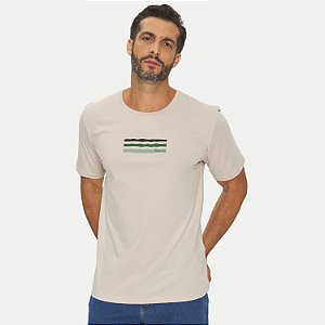 CAMISETA THOUX MANGA CURTA SLIM ALGODÃO SILKADO BEGE MASCULINO ADULTO
