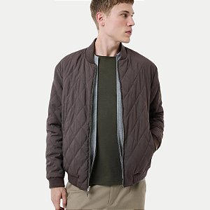 JAQUETA HERING POLIESTER BOMBER DUPLA FACE MARROM E VERDE MASCULINO ADULTO