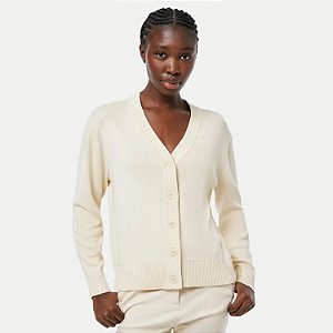 CASACO HERING TRICÔ CARDIGAN OFFWHITE FEMININO ADULTO