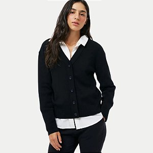 CASACO HERING TRICÔ CARDIGAN PRETO FEMININO ADULTO