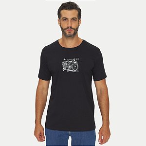 CAMISETA THOUX MANGA CURTA SLIM ALGODÃO SILKADO PRETO MASCULINO ADULTO