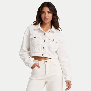 JAQUETA AT SP NAMIE BRIM ELASTANO SEM CAPUZ OFFWHITE FEMININO ADULTO