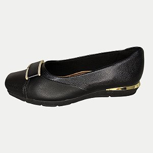 SAPATO PICCADILLY ANABELA BAIXO MAXI PRETO FEMININO ADULTO