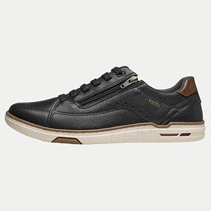 TÊNIS PEGADA CASUAL COM CADARÇO E ZÍPER PRETO MASCULINO ADULTO