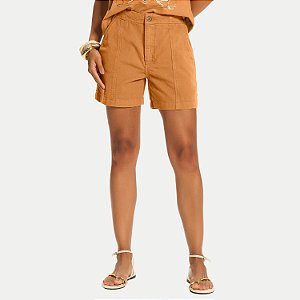 SHORT DOCE TRAMA BRIM BRUTO BASIC CARAMELO FEMININO ADULTO