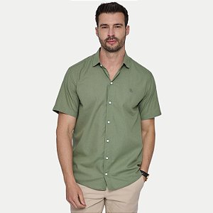 CAMISA AMIL MANGA CURAT COMFORT ALGODÃO SEM BOLSO VERDE MASCULINO ADULTO