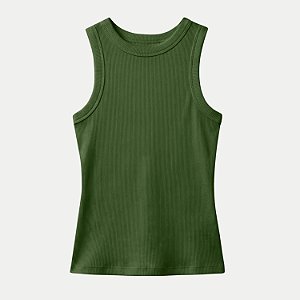 BLUSA HERING REGATA MALHA CANELADA VERDE FEMININO ADULTO