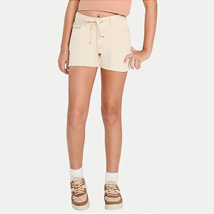 SHORT MAX TEEN BRIM BRUTO BÁSIC BEGE FEMININO INFANTIL
