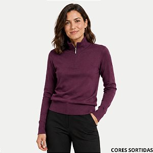 BLUSA AT SP ELISE MANGA LONGA TRICÔ SUETER GOLA ALTA FEMININO ADULTO (CORES SORTIDAS) 311806-P