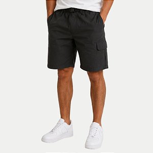 BERMUDA AMIL POLIESTER FITNESS CARGO PRETO MASCULINO ADULTO