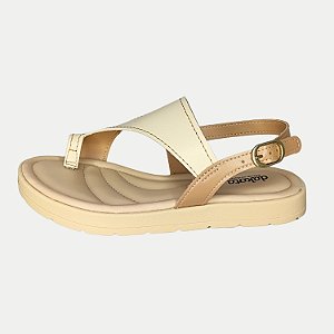 SANDALIA DAKOTA ANABELA BAIXA TULE CREME FEMININO ADULTO