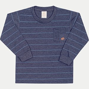 CAMISETA RANDA MUNDU MANGA LONGA COMFORT MALHA PA AZUL MARINHOI MASCULINO INFANTIL