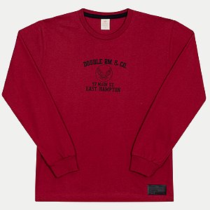 CAMISETA RANDA MUNDU MANGA LONGA COMFORT MALHA VERMELHO MASCULINO INFANTIL