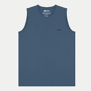 CAMISETA FICO REGATA ALGODÃO LISA AZUL OCEANO MASCULINO ADULTO