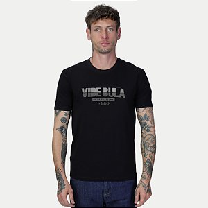 CAMISETA VIDE BULA MANGA CURTA SLIM ALGODÃO E ELASTANO PRETO MASCULINO ADULTO