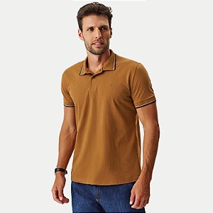 POLO MOMENTUS MANGA CURTA COMFORT MALHA CARAMELO ADULTO