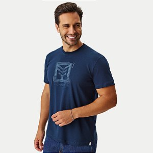 CAMISETA MOMENTUS MANGA CURTA COMFORT ALGODÃO SILKADA AZUL MARINHO MASCULINO ADULTO