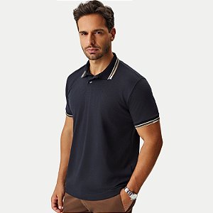 POLO MOMENTUS MANGA CURTA COMFORT ALGODÃO PRETO MASCULINO ADULTO