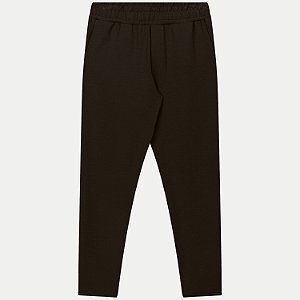 CALÇA FICO MOLETINHO CASUAL SEM PUNHO MARROM MASCULINO ADULTO