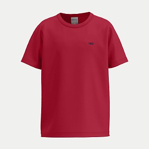CAMISETA ALAKAZOO MANGA CURTA COMFORT ALGODÃO COM BORDADO VERMELHO UNISEX INFANTIL