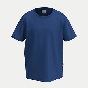 CAMISETA ALAKAZOO MANGA CURTA COMFORT ALGODÃO LISA AZUL OCEANO UNISEX INFANTIL