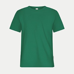 CAMISETA ALAKAZOO MANGA CURTA COMFORT ALGODÃO LISA VERDE FOLHA UNISEX INFANTIL