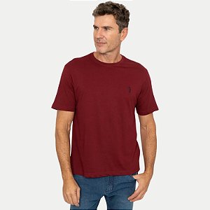 CAMISETA ALEATORY MANGA CURTA COMFORT ALGODÃO BORDÔ MASCULINO ADULTO