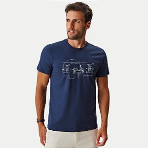 CAMISETA MOMENTUS MANGA CURTA COMFORT ALGODÃO SILKADA AZUL MARINHO MASCULINO ADULTO