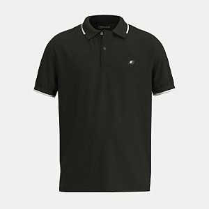 POLO FICO MANGA CURTA COMFORT PIQUET PRETO MASCULINO JUVENIL