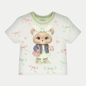 BLUSA ALAKAZOO MANGA CURTA MOLETINHO VERDE FEMININO INFANTIL