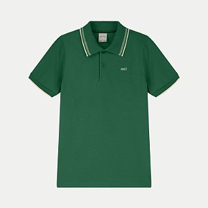 POLO ALAKAZOO MANGA CURTA COMFORT ALGODÃO PIQUE VERDE MASCULINO INFANTIL