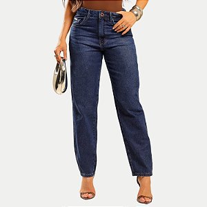 CALÇA MAC JEANS JEANS ESCURO BRUTO MOM FEMININO ADULTO