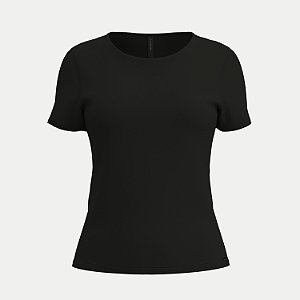 BLUSA LUNENDER MANGA CURTA MALHA PRETO FEMININO ADULTO