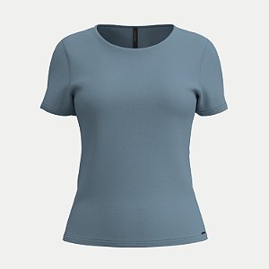 BLUSA LUNENDER MANGA CURTA MALHA AZUL CELESTE FEMININO ADULTO