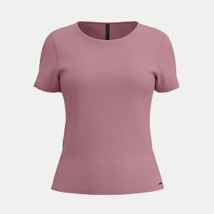 BLUSA LUNENDER MANGA CURTA MALHA ROSA FEMININO ADULTO