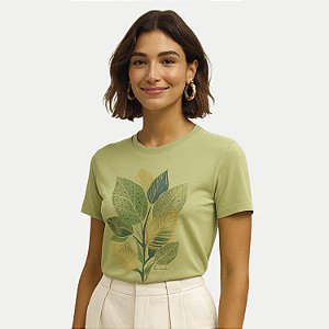 BLUSA LUNENDER MANGA CURTA TSHIRT ALGODÃO VERDE FEMININO ADULTO