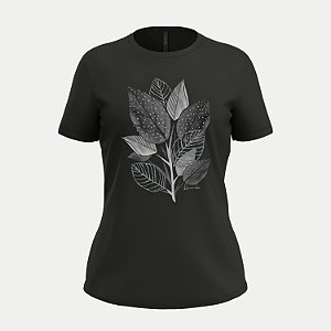 BLUSA LUNENDER MANGA CURTA TSHIRT ALGODÃO PRETO FEMININO ADULTO