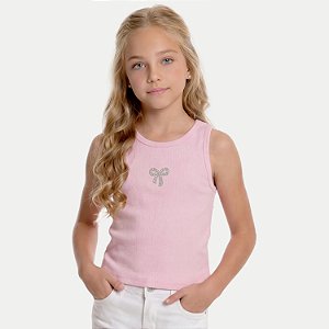BLUSA BY GUS REGATA MALHA CANELADA ROSA FEMININO INFANTIL