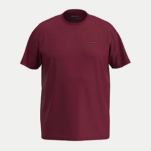 CAMISETA FICO MANGA CURATA COMFORT ALGODÃO BORDADO GOLA REDONDA BORDÔ MASCULINO ADULTO