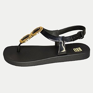 SANDALIA GRENDENE ZAXY LADY RASTEIRA PRETO FEMININO ADULTO