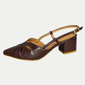 SAPATO VIZZANO SALTO MÉDIO CHANEL MARROM FEMININO ADULTO