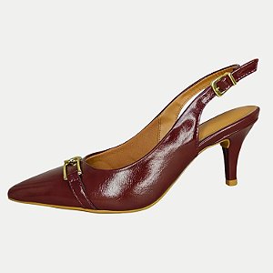 SAPATO VIZZANO SALTO ALTO CHANEL CARMIM BORDÔ FEMININO ADULTO