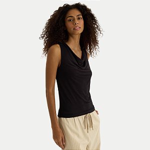 BLUSA HERING REGATA VISCOSE E ELASTANO PRETO FEMININO ADULTO