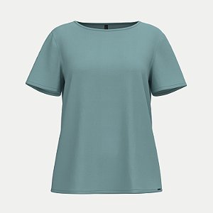 BLUSA LUNENDER MANGA CURTA VISCOSE AZUL FEMININO ADULTO
