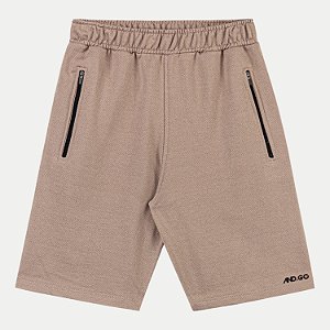 BERMUDA ANGERO MOLETOM CASUAL MOCCA BEGE MASCULINO INFANTIL
